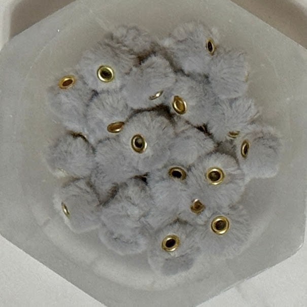 Cool Ash Grey - 20mm Fuzzy Abacus Spacer