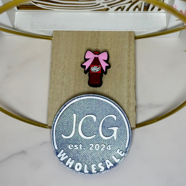 Burgundy Soda Bottle Silicone Focal Bead | Fun Soda Bottle Craft Supply