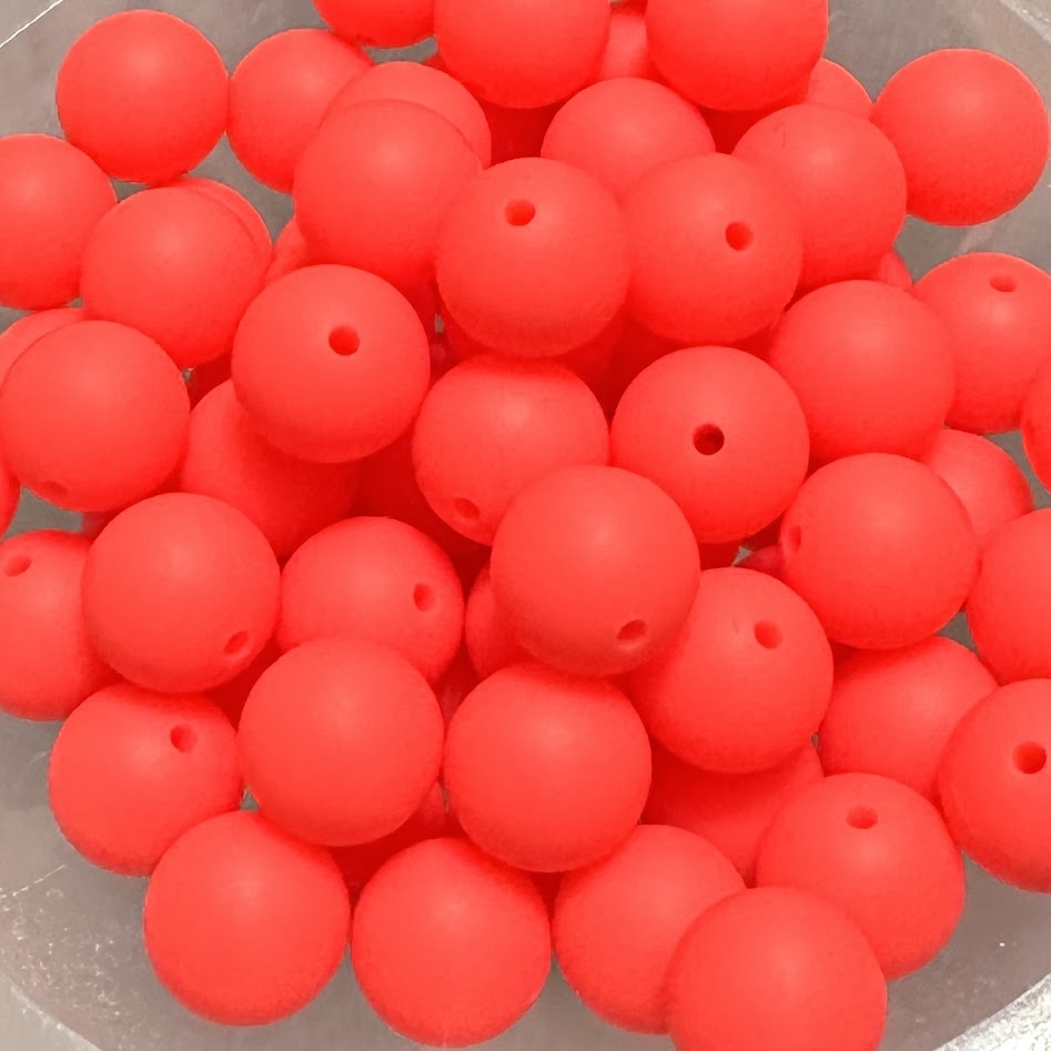 Neon Pink - 15mm Round Silicone
