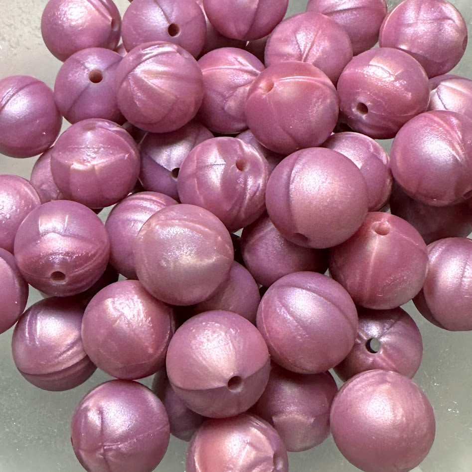 Plum Pearl - 15mm Round Silicone