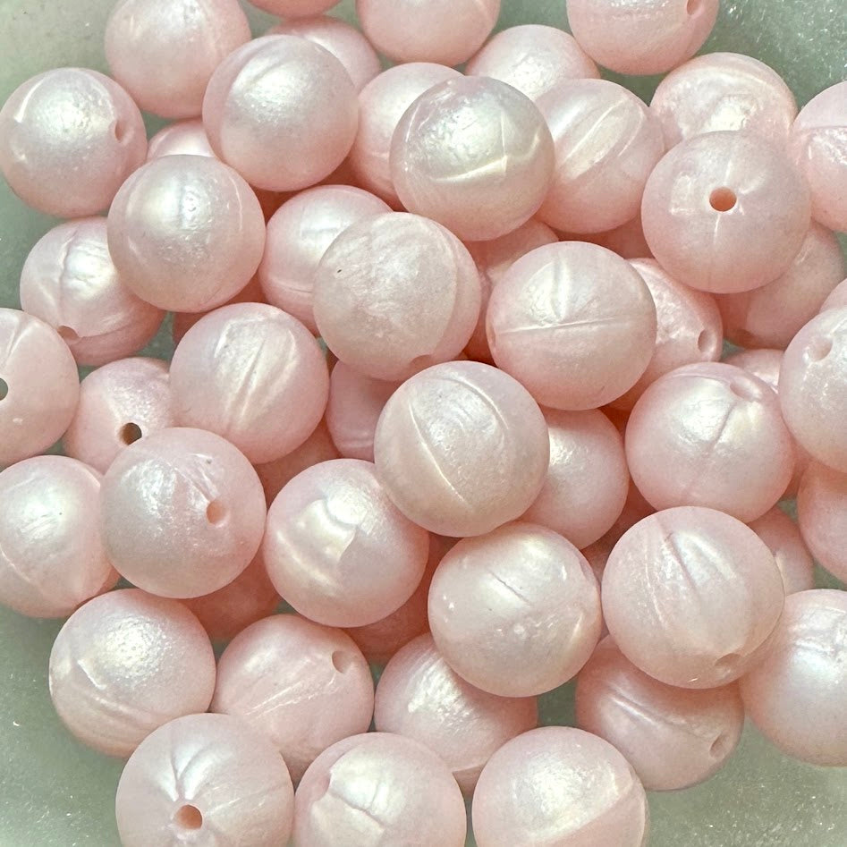 Powder Pink Pearl - 15mm Round Silicone