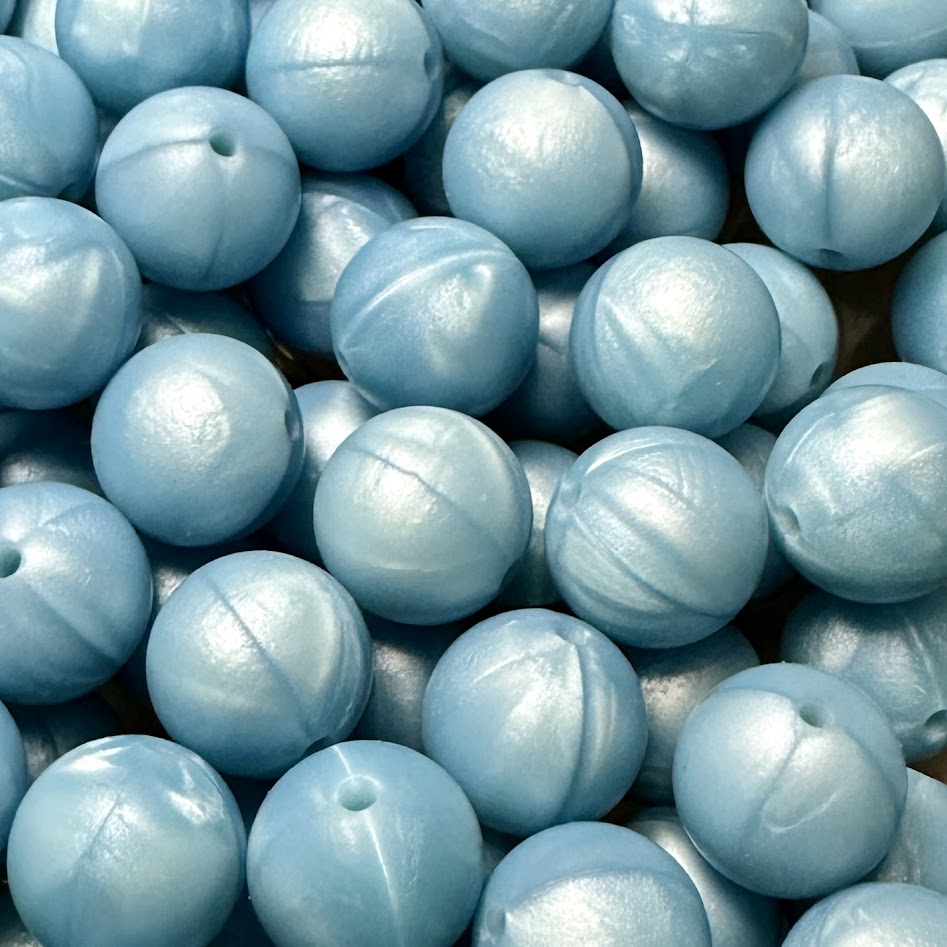 Blue Pearl - 15mm Round Silicone