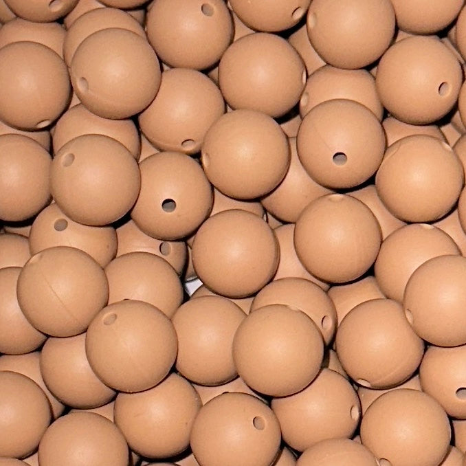 Camel Brown - 15mm Round Silicone