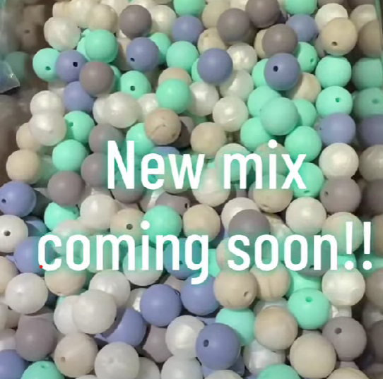 Arctic Ice – 15mm Round Silicone Bead Mix | 25ct Neutral Blue