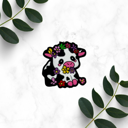 Floral Cow Focal Bead