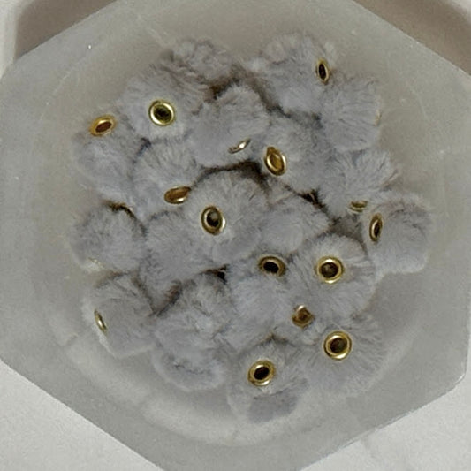 Cool Ash Grey - 20mm Fuzzy Abacus Spacer