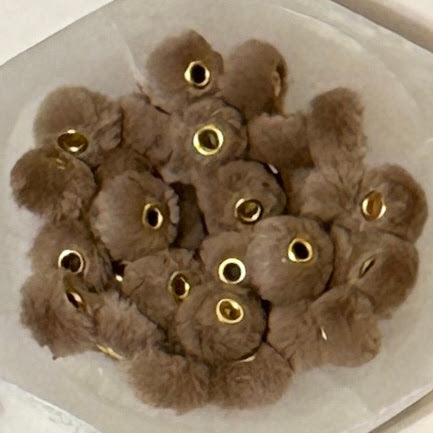 Taupe - 20mm Fuzzy Abacus Spacer
