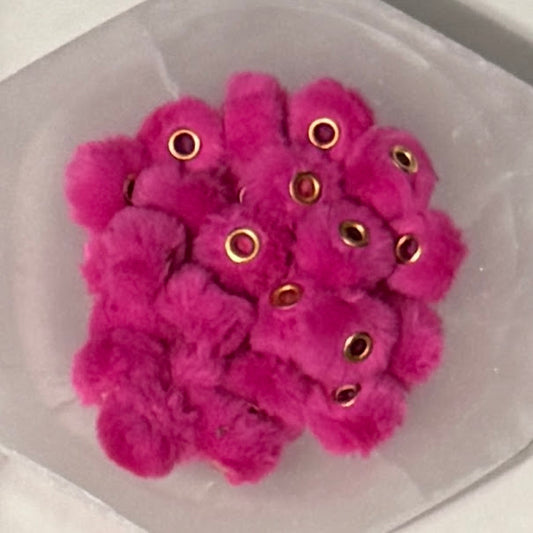 Vivid Rose - 20mm Fuzzy Abacus Spacer