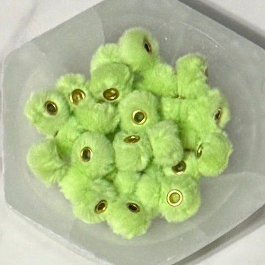 Electric Lime - 20mm Fuzzy Abacus Spacer