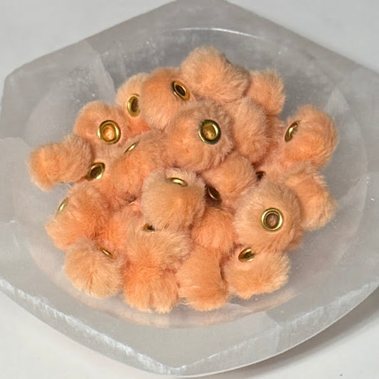 Amber Peach - 20mm Fuzzy Abacus Spacer