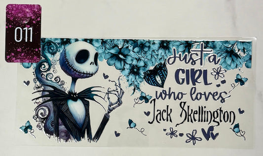 UV DTF Wrap | Blue Floral Skeleton | 011