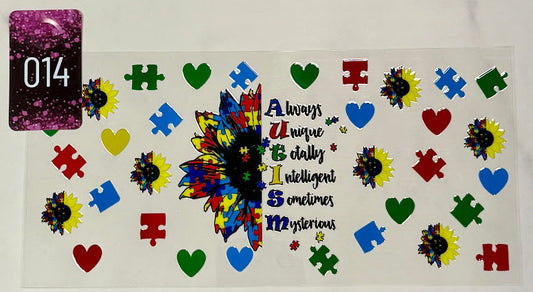 UV DTF Wrap | Autism Sunflower | 014