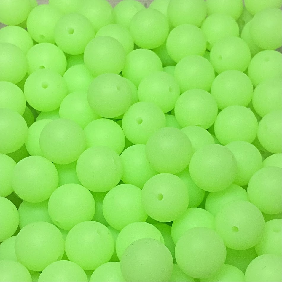 Glow Green to Green - 15mm Round Silicone