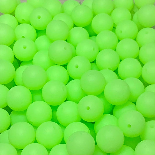 Glow Green to Green - 15mm Round Silicone