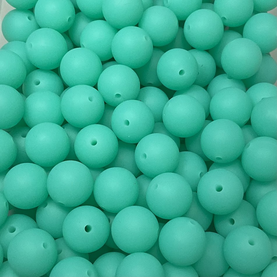 Glow Turquoise to Green - 15mm Round Silicone