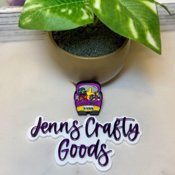 King Cake Cruiser Silicone Focal Bead | Louisiana Craft Supplies