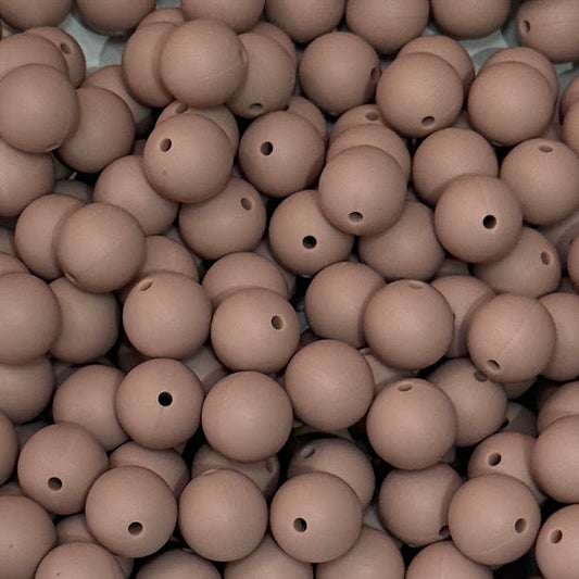 Rose Brown - 15mm Round Silicone Bead | Craft Supply