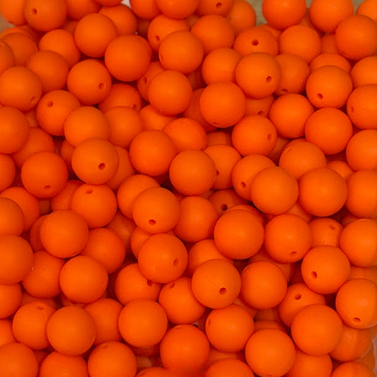 Pumpkin - 15mm Round Silicone Bead | Craft Supply