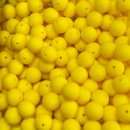 Lemon - 15mm Round Silicone Bead | Craft Supply