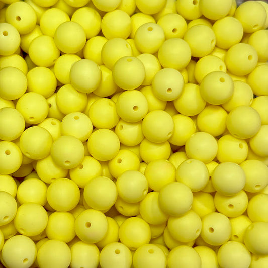 Butter - 15mm Round Silicone Bead | Craft Supply