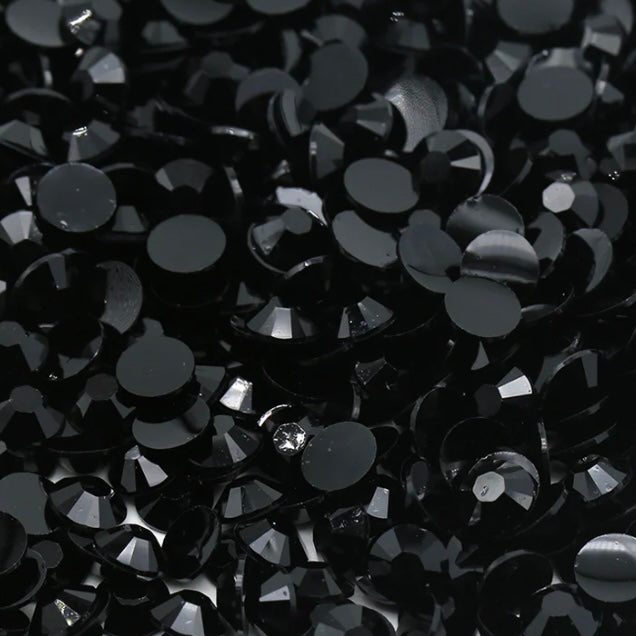 Jett Black Jelly Flatback Rhinestones