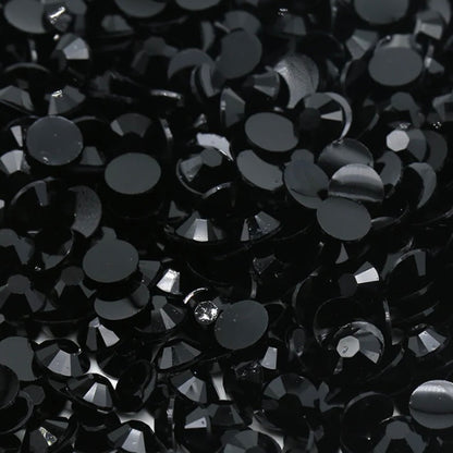 Jett Black Jelly Flatback Rhinestones