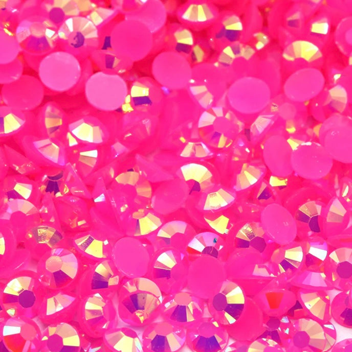 Malibu Pink Jelly AB Flatback Rhinestones