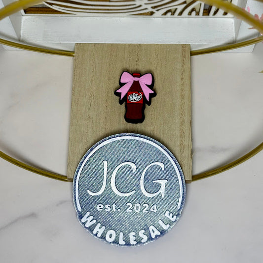 Burgundy Soda Bottle Silicone Focal Bead | Fun Soda Bottle Craft Supply