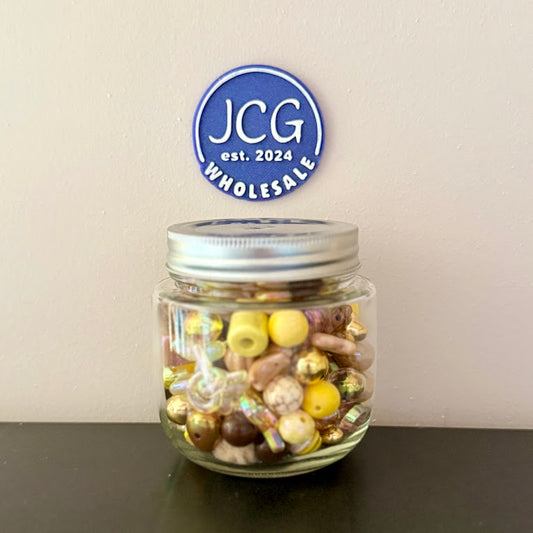 Acrylic Bead Scoop – Mason Jar w/ Silver Lid | 9 Scoops (~140 Beads, 12 oz)