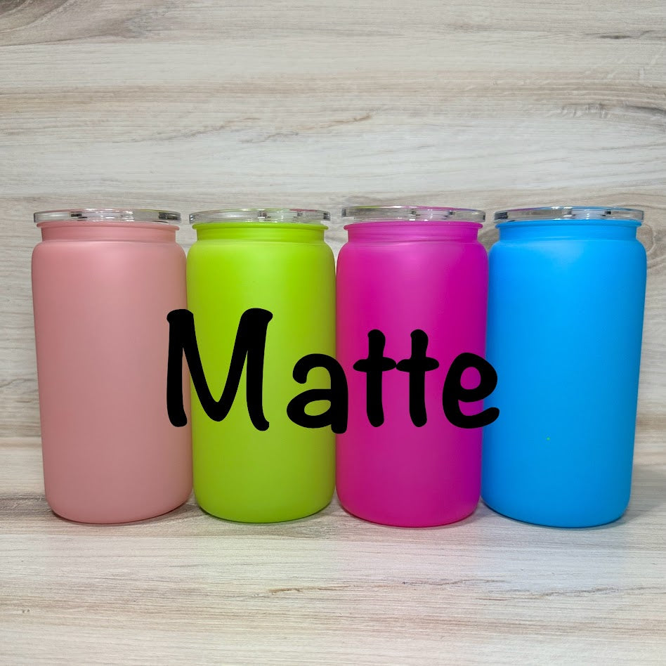 Blank 16oz Plastic Can Cup - Matte Colors