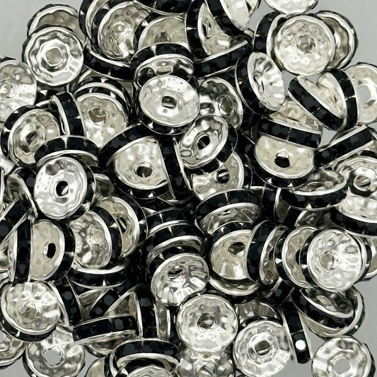 Black - 10mm Rhinestone Spacer