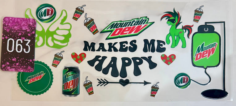 UV DTF Wrap | Mountain Dew Makes Me Happy | 063