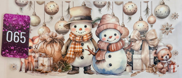 UV DTF Wrap | Rustic Snowman & Snowflakes | 065