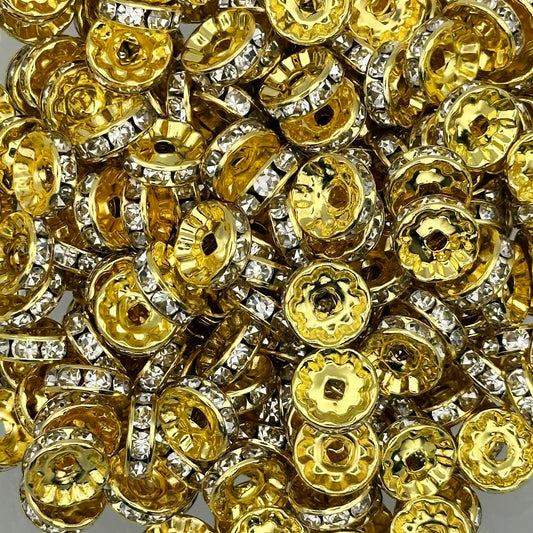 Gold - 10mm Rhinestone Spacer