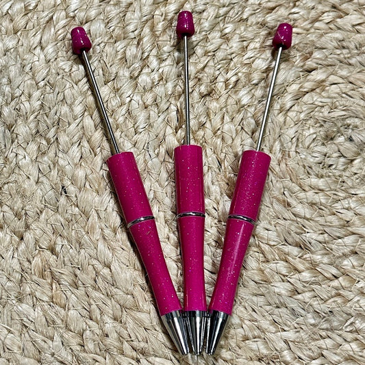 Berry Glitter Beadable Pen