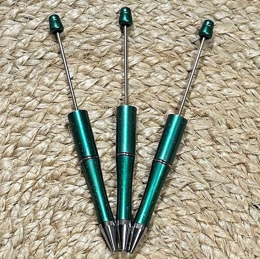 Emerald Glitter Beadable Pen