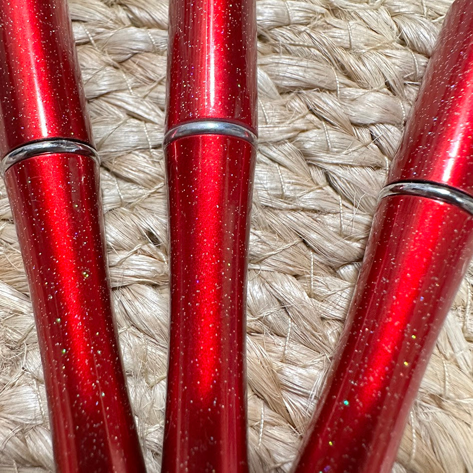 Red Glitter Beadable Pen