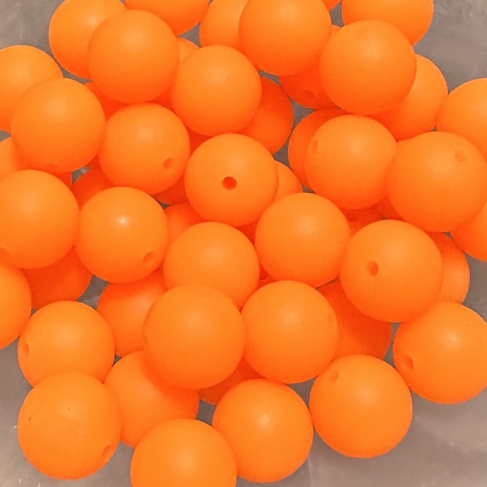 Neon Orange - 15mm Round Silicone