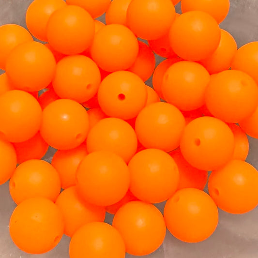 Neon Orange - 15mm Round Silicone