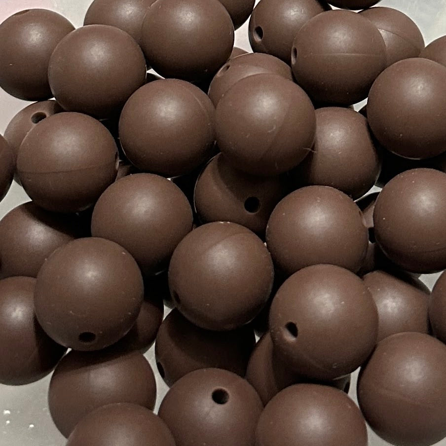 Chocolate - 15mm Round Silicone