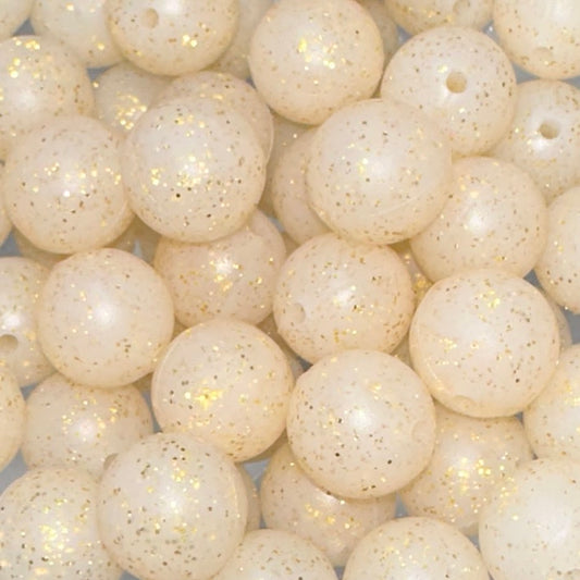 Gold Glitter - 15mm Round Silicone