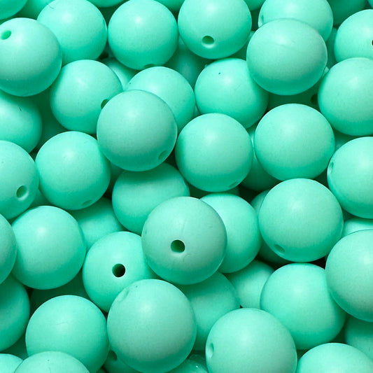 Cyan - 15mm Round Silicone