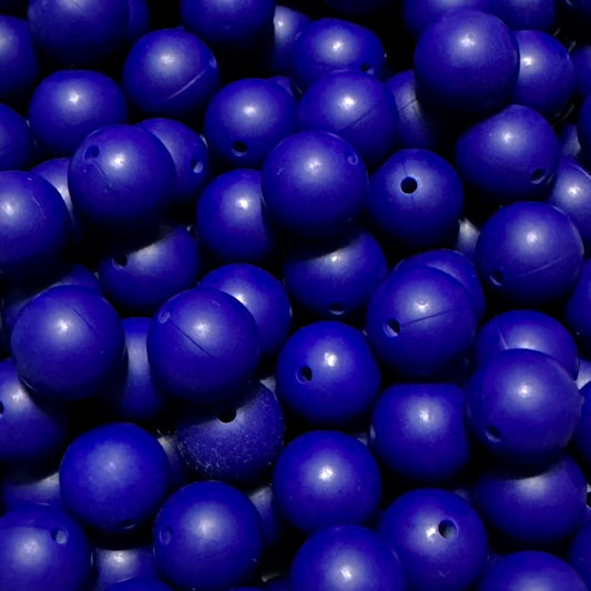 Navy Blue - 15mm Round Silicone