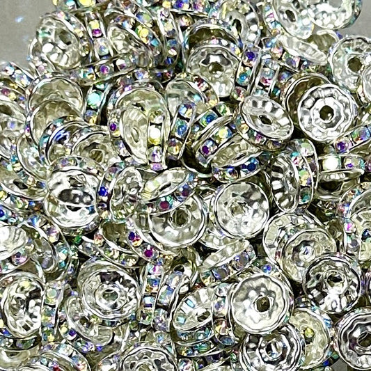 Iridescent - 10mm Rhinestone Spacer