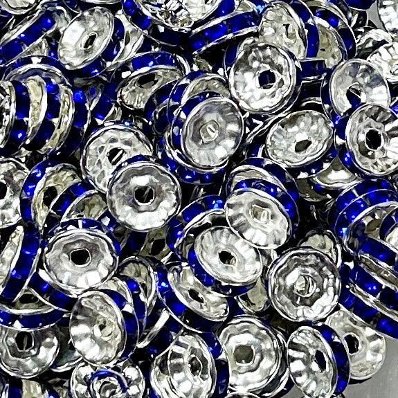 Dark Blue - 10mm Rhinestone Spacer