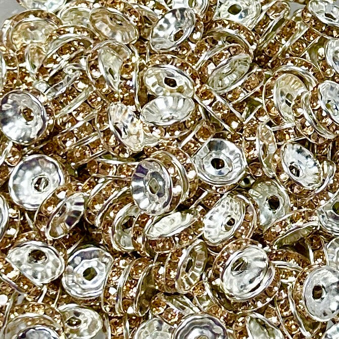 Champagne - 10mm Rhinestone Spacer