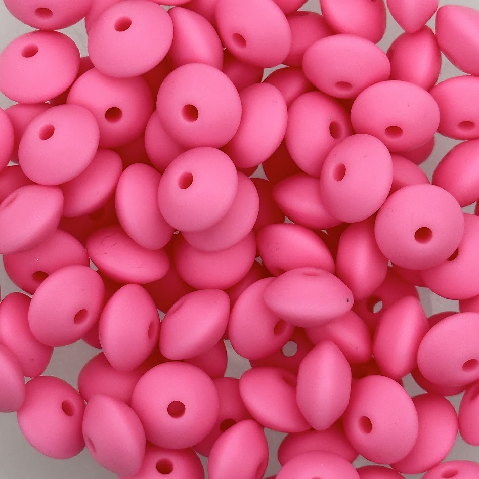 Bubblegum Pink - 12mm Silicone Lentil Spacer