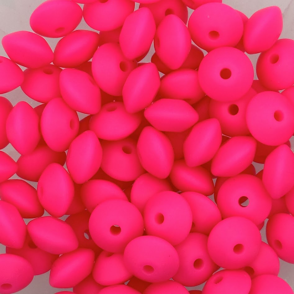 Fluorescent Pink - 12mm Silicone Lentil Spacer