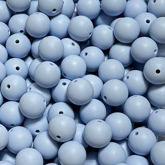 Powder Blue - 15mm Round Silicone