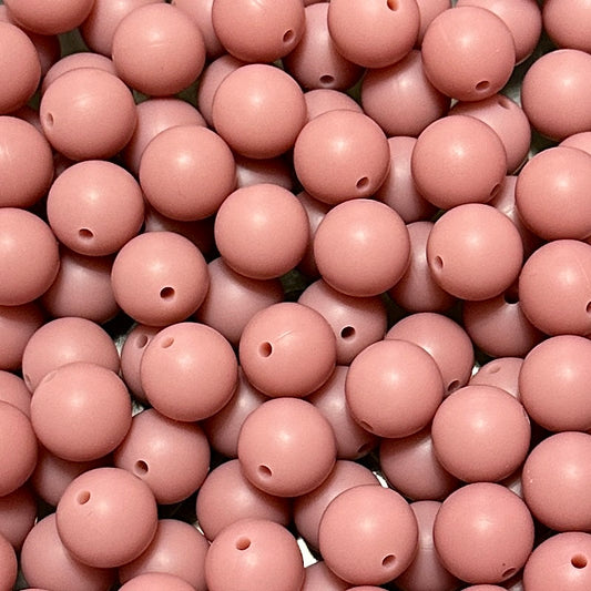 Dusty Rose - 15mm Round Silicone